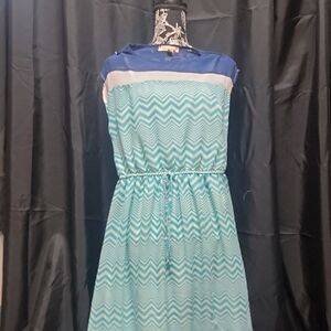Blue Chevron Women's Dress